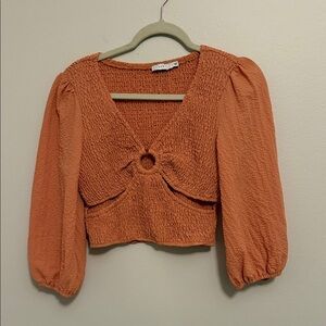 Lush Terracotta Smocked Blouse